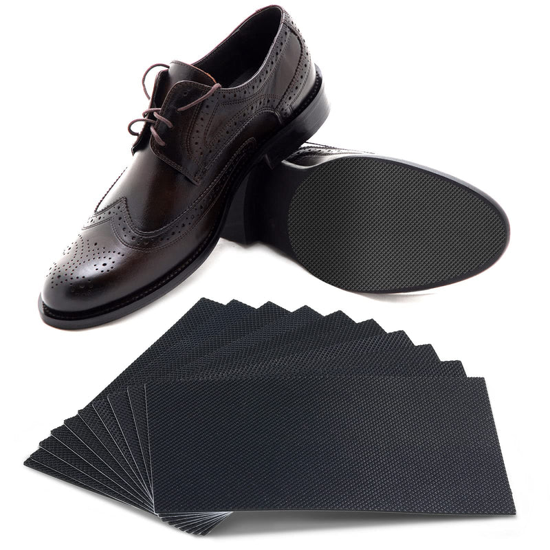 [Australia] - 10 Pcs Large Shoe Slip Pads Non Slip Shoe Pads Anti Skid Shoe Treads 3.1 Inch x 5.1 Inch Adhesive Shoe Grip Pads Rubber Shoe Sole for Bottom of Men Women Shoes Heels or Boots Replacement Black 