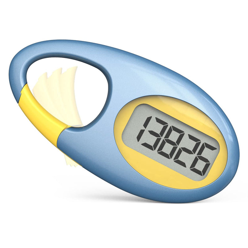 [Australia] - Simple 3D Step Counter, Walking Pedometer, Steps Tracker with Neck Lanyard / Carabiner for Men Women Teens Adults Seniors (Silver-White) Blue 