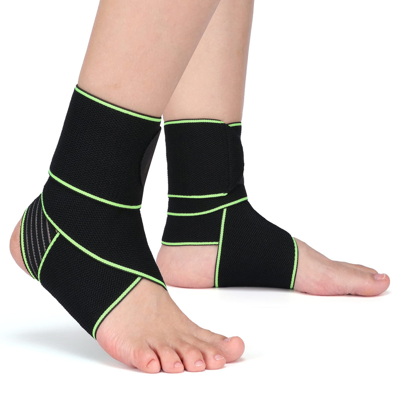 [Australia] - Ankle Support,Ankle Brace for Men and Women, Adjustable Ankle Compression Brace for Plantar fasciitis, arthritis sprains, muscle fatigue or joint pain, heel spurs, foot swelling,Suitable for Sports 1 Green 