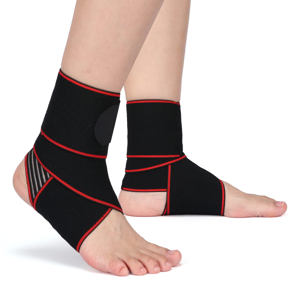 [Australia] - Ankle Support,Ankle Brace for Men and Women, Adjustable Ankle Compression Brace for Plantar fasciitis, arthritis sprains, muscle fatigue or joint pain, heel spurs, foot swelling,Suitable for Sports 1 Red 