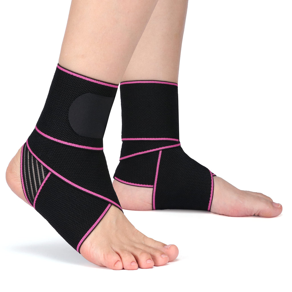 [Australia] - Ankle Support,Ankle Brace for Men and Women, Adjustable Ankle Compression Brace for Plantar fasciitis, arthritis sprains, muscle fatigue or joint pain, heel spurs, foot swelling,Suitable for Sports 1 Rose 