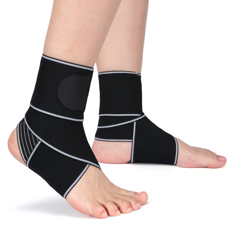 [Australia] - Ankle Support,Ankle Brace for Men and Women, Adjustable Ankle Compression Brace for Plantar fasciitis, arthritis sprains, muscle fatigue or joint pain, heel spurs, foot swelling,Suitable for Sports 1 Grey 