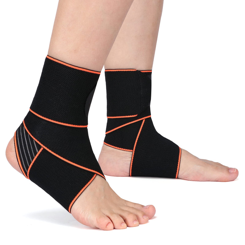 [Australia] - Ankle Support,Ankle Brace for Men and Women, Adjustable Ankle Compression Brace for Plantar fasciitis, arthritis sprains, muscle fatigue or joint pain, heel spurs, foot swelling,Suitable for Sports 2 Orange 