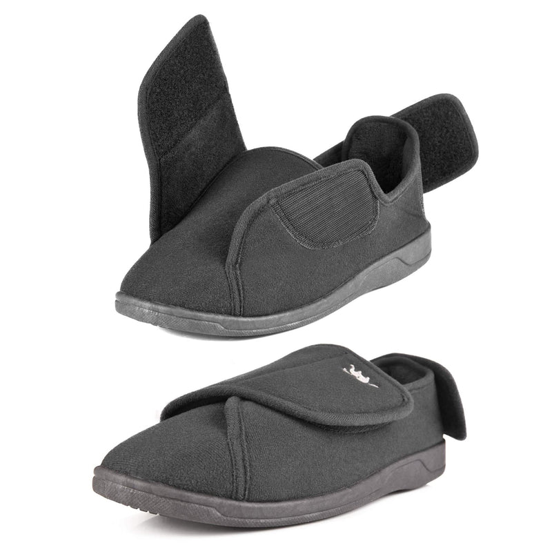 [Australia] - Happy Touch Women's 80D Memory Foam Diabetic Slippers with Adjustable Closures, Diabetic House Shoes 10 Grey 