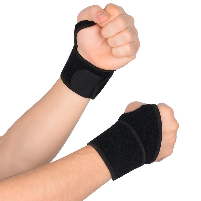 [Australia] - supregear 2-Pack Compression Wrist Brace, Adjustable Unisex Wrist Sports Support Wrap Wrist Sleeve for Joint Pain, Carpal Tunnel, Arthritis, Tendonitis, Night Day Splint, Fits Left/Right Hand 2 