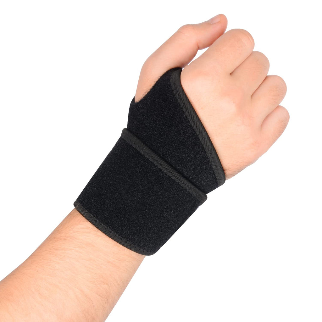 [Australia] - supregear Adjustable Compression Wrist Brace, 1-Pack Wrist Sports Support Wrap Wrist Sleeve for Women Men Joint Pain, Carpal Tunnel, Arthritis, Tendonitis, Night Day Splint, Fits Left/Right Hand Black 