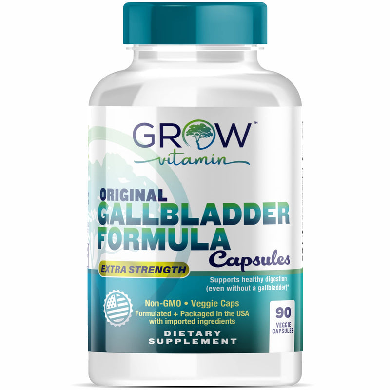 [Australia] - Grow Vitamin Original Gallbladder Formula, Enzymes to Reduce Bloating, Indigestion & Abdominal Swelling - Better Digestion, Improved Absorption of Nutrients & More Satisfied After Meals - 90 Capsules 