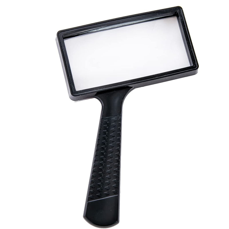 [Australia] - Large Rectangular Handheld Magnifying Glass，5X Magnification，4x2inches Handheld Magnifier，Scratch Resistant Glass Lens，Large Horizontal Viewing Area，for Seniors Reading，Hobbies，Repai， Observation 