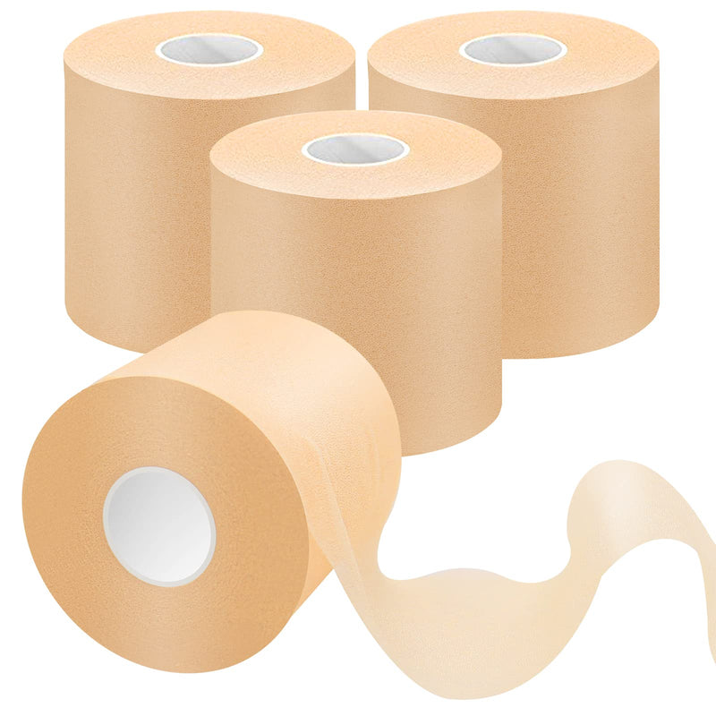 [Australia] - Dimora Pre Wrap Tape (4-Rolls) -Athletic Foam Underwrap for Sports, Protect for Ankles Wrists Hands and Knees, 2.75 Inches x 30 Yards - Beige Beige-4pcs Foam Tapes 
