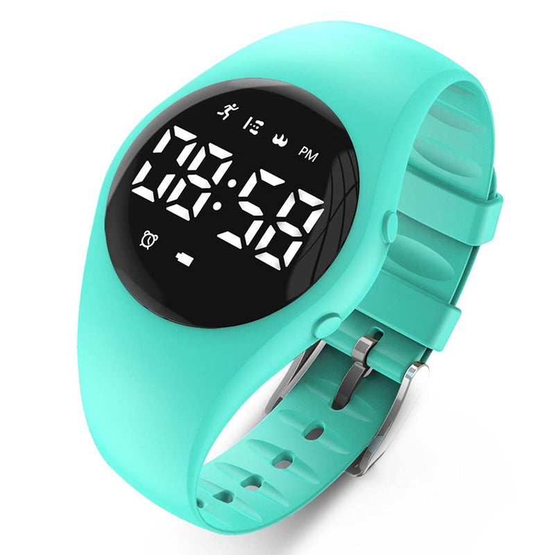 [Australia] - Led Digital Pedometer Watch , Digital Steps Tracker , Non-Bluetooth, Vibrating Alarm Clock, Stopwatch, Great Gift for Children Teens Girls Boys Women Green 