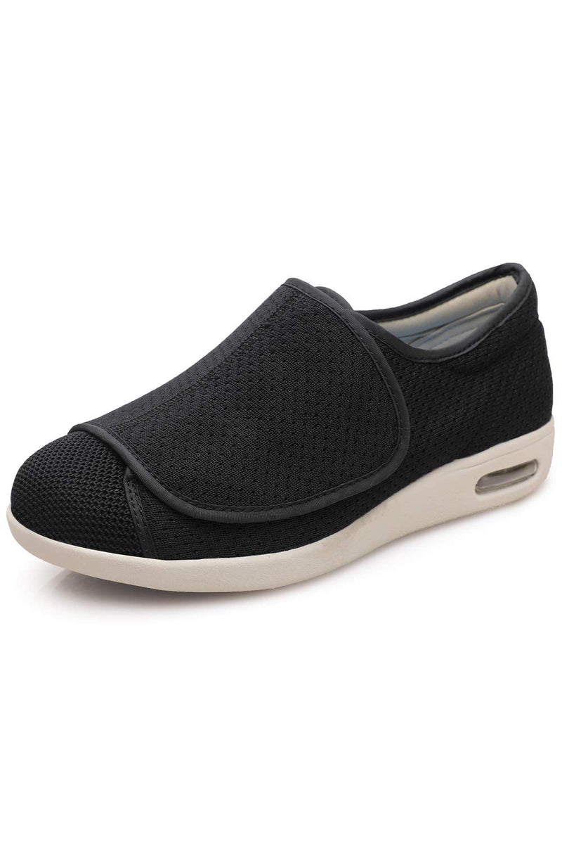 [Australia] - strywoik Women's Wide Width Shoes - Walking Adjustable Wide Comfort Women’s Diabetes Shoes for Diabetic Edema Plantar Fasciitis Bunions Arthritis Swollen Feet 8 Wide Full Black 