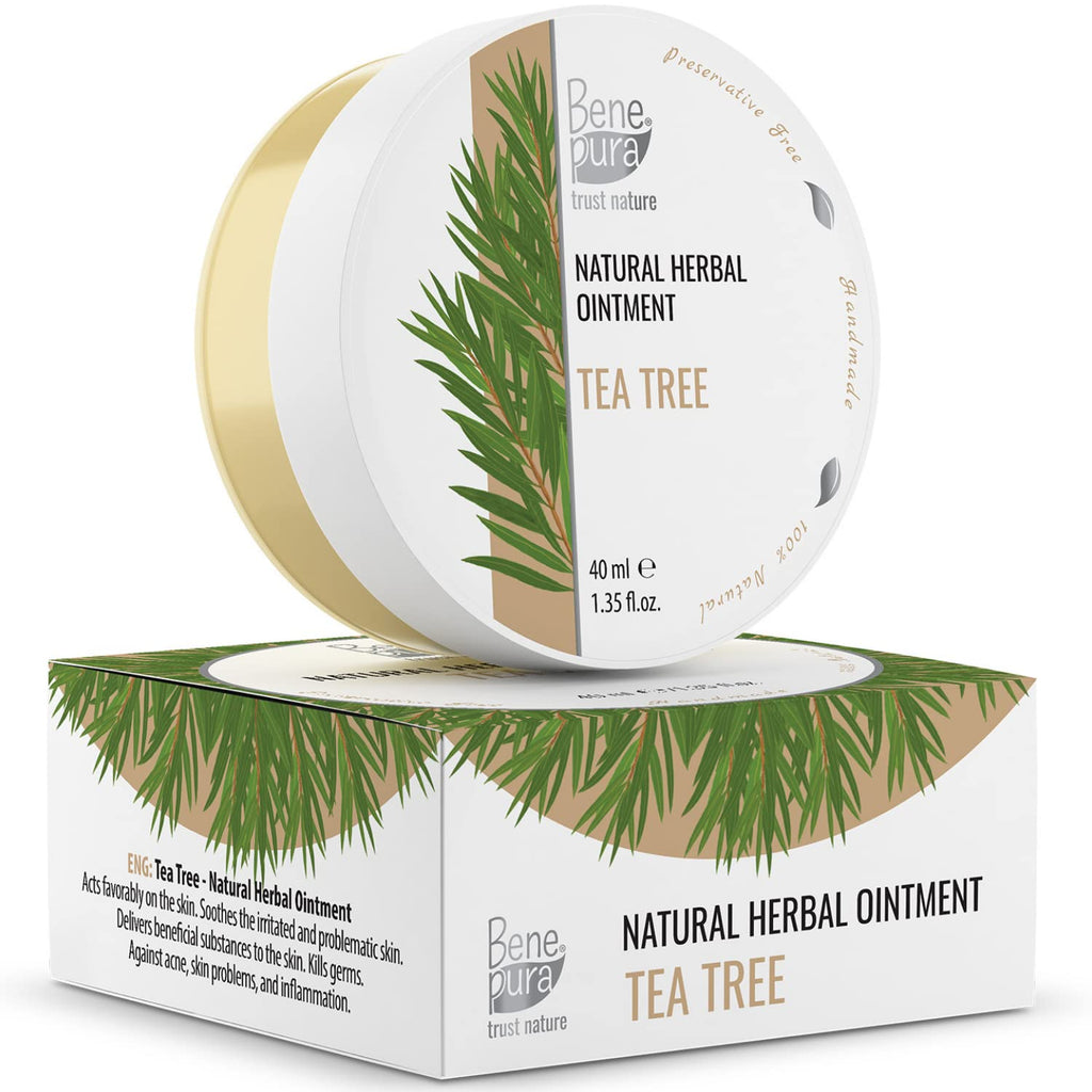 [Australia] - BenePura Tea Tree Oil Ointment for Skin Irritations - Itching and Burning Skin Relief, Suitable for Eczema and Psoriasis - Reduces Acne and Rashes - 100% Natural Balm - 1.35 fl. Oz 