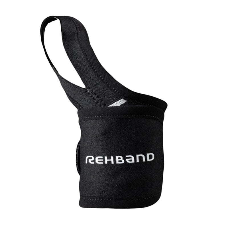 [Australia] - Rehband QD Wrist Strap, Wrist Brace with Thumb Loop, Neoprene Wrist Support for Left and Right, Colour: Black, Size: One Size 