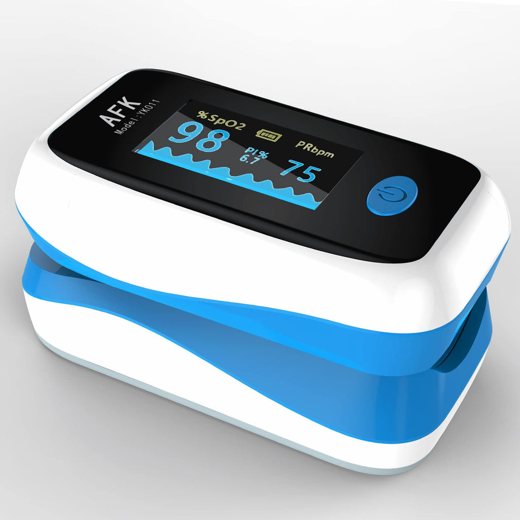 [Australia] - iNurse Fingertip Pulse Oximeter Blood Oxygen Saturation Monitor, Blood Oxygen Saturation Monitor for Heart Rate ,Fingertip Pulse Oximete (Off-White with BLUE) 