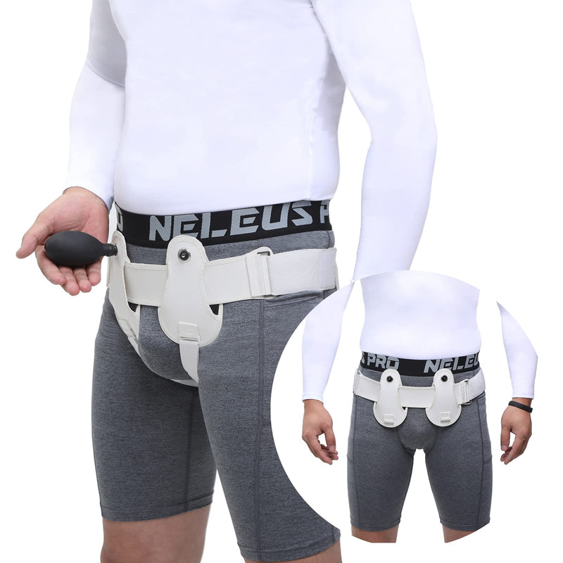 [Australia] - YongZan Inflated hernia belt, Inguinal Hernia Belt for Men and Women, Hernia Support Truss for Single/Double, Adjustable Waist Strap with a Waterdrop Shape Removable Cushion, Comfortable Materital. (M) Inflated hernia belt M 