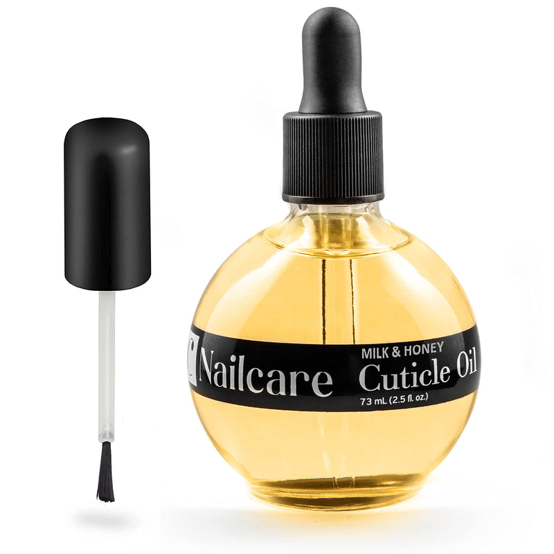 [Australia] - C CARE Milk and Honey Cuticle Revitalizing Oil 2.5 oz - Contains Vitamin E - Moisturizes and Strengthens Nails and Cuticles - Soothing and Nourishing - Paraben and Cruelty Free Natural Ingredients - Dropper & Brush included 
