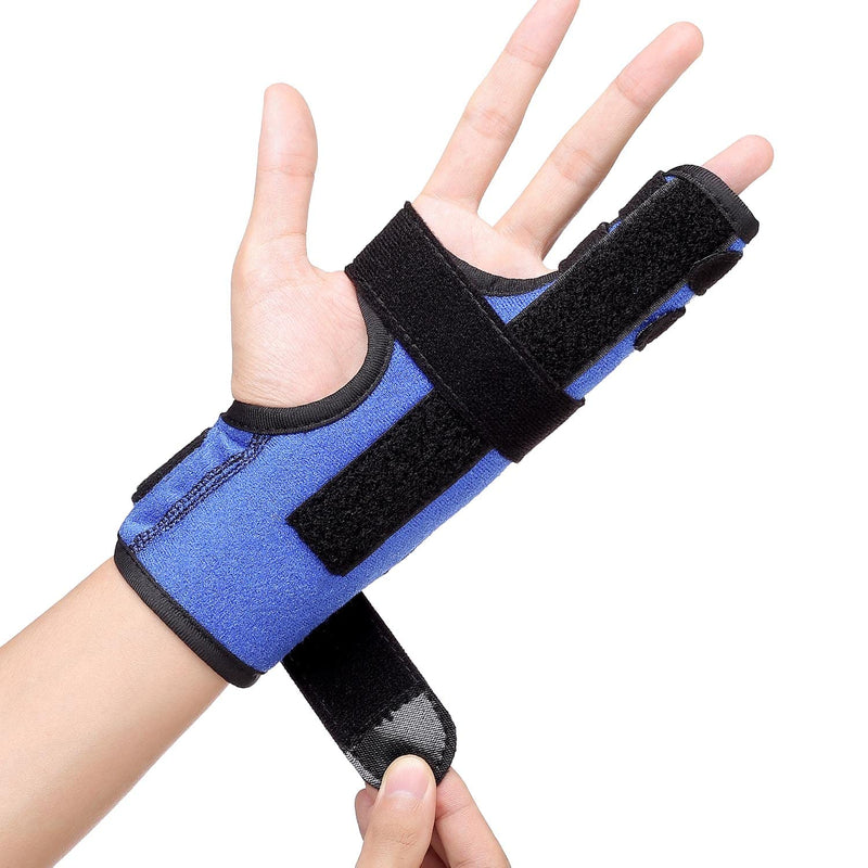 [Australia] - Fibee Boxer Fracture Splint, Pinky Finger Splint, Adjustable Two Finger Brace for 4th or 5th Finger, Metacarpal Splint Hand Brace for Arthritis Fracture Broken Mallet Dislocated Trigger Finger S/M 