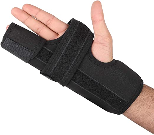 [Australia] - Fibee Boxer Fracture Splint, Pinky Finger Splint, Adjustable Two Finger Brace for 4th or 5th Finger, Metacarpal Splint Hand Brace for Arthritis Fracture Broken Mallet Dislocated Trigger Finger L/XL 