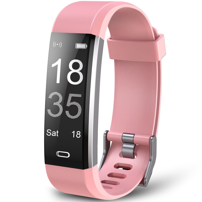 [Australia] - Vilsaw Fitness Tracker, Activity and Heart Rate Tracker with Sleep/Step/Calories Monitor, Waterproof Exercise Pedometer & Fitness Watch for Women Men Pink 