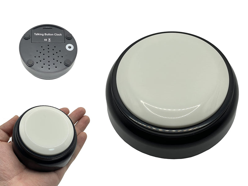 [Australia] - Bejamy Talking Alarm Clock for The Blind, Talking Clock for Low Vision & People Visually Impaired, Talking Clock as Gift for Mother & Father, Seniors & Elderly People (White Button) White Button 