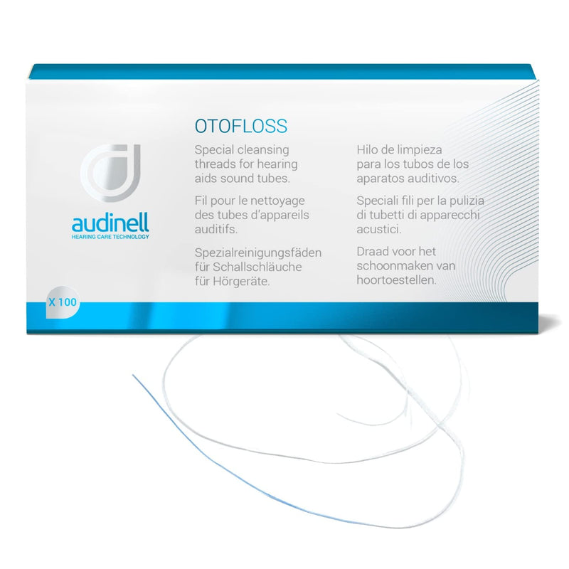 [Australia] - Audinell OtoFloss Hearing Aid Cleaning Threads | 100 pcs | Accessory Tool Safe for Hearing Aids, Earbuds, IEMs | Thread & Pull to Remove Debris & Eliminate Moisture 