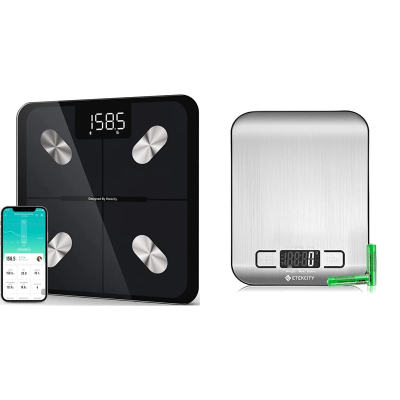 [Australia] - Etekcity Smart Scale for Body Weight Body Analyzer Machine and Food Kitchen Scale 304 Stainless Steel 