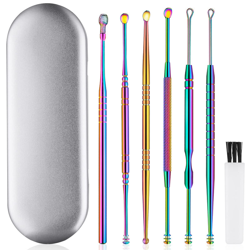 [Australia] - Ear Cleaning Kit,Safe Ear Wax Removal Tool,Earwax Removal Kit,Easy to Use,Painless Ear Pick,with Storage Box and Cleaning Brush (Titanium) Titanium 