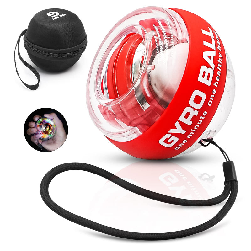 [Australia] - JIN BD Wrist Trainer Ball Auto-Start Wrist Strengthener Gyroscopic Forearm Exerciser Gyro Ball for Strengthen Arms, Fingers, Wrist Bones and Muscles Red 
