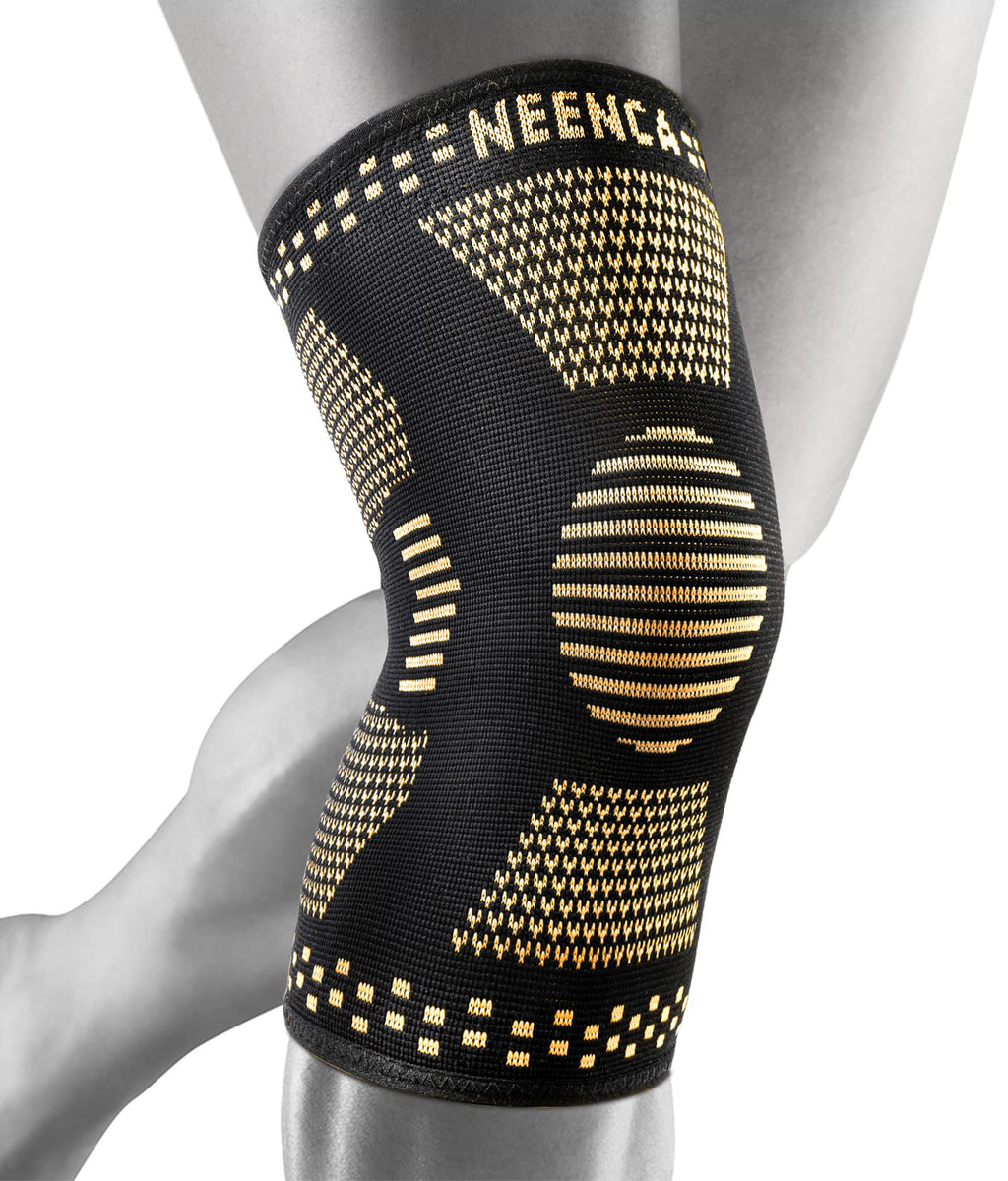 [Australia] - NEENCA Copper Knee Sleeves (Pair), Professional Knee Brace with Copper Ions Infused Fiber Technology, Premium Compression Support for Knee Pain, Sports, Workout, Arthritis, ACL, Joint Pain Relief... Large Real Copper Ions（2 pack） 