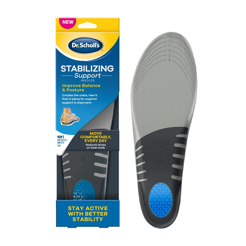 [Australia] - Dr. Scholl's Stabilizing Support Insole with Motion Control, Improves Posture, Arch Support and Balance (Men's 8-14) Stabilizing Support Men's 8 - 14 