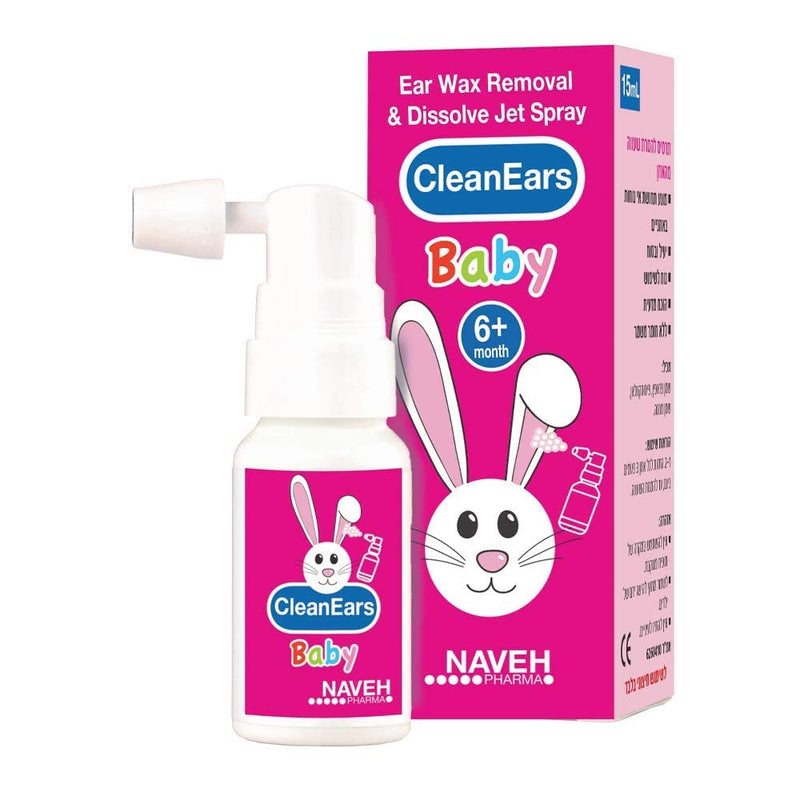 [Australia] - NAVEH PHARMA CleanEars Baby - Earwax Removal Kit Spray Ear Wax Softener Cleaner Irrigation and Wax Dissolution – All Natural Patented – Nonirritant for Baby's (1 Fl Oz) 1 Fl Oz (Pack of 1) 