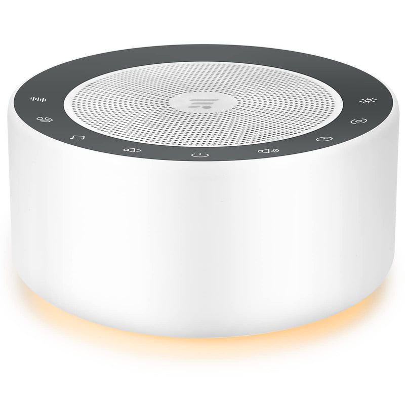 [Australia] - White Noise Machine with 30 High Fidelity Soundtracks, 7 Colors Night Lights, Full Touch Metal Grille and Buttons, Timer and Memory Features, Plug in, Sound Machine for Baby, Adults (White) White 