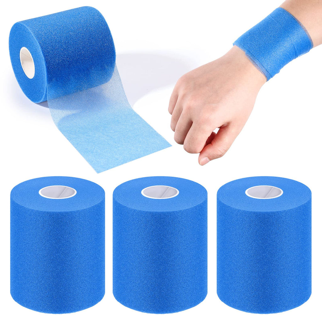 [Australia] - 4 Pieces Foam Underwrap Athletic Foam Tape Sports Pre Wrap Athletic Tape for Ankles Wrists Hands and Knees(Blue,2.75 Inches x 30 Yards) Blue 2.75 Inch x 30 Yards 
