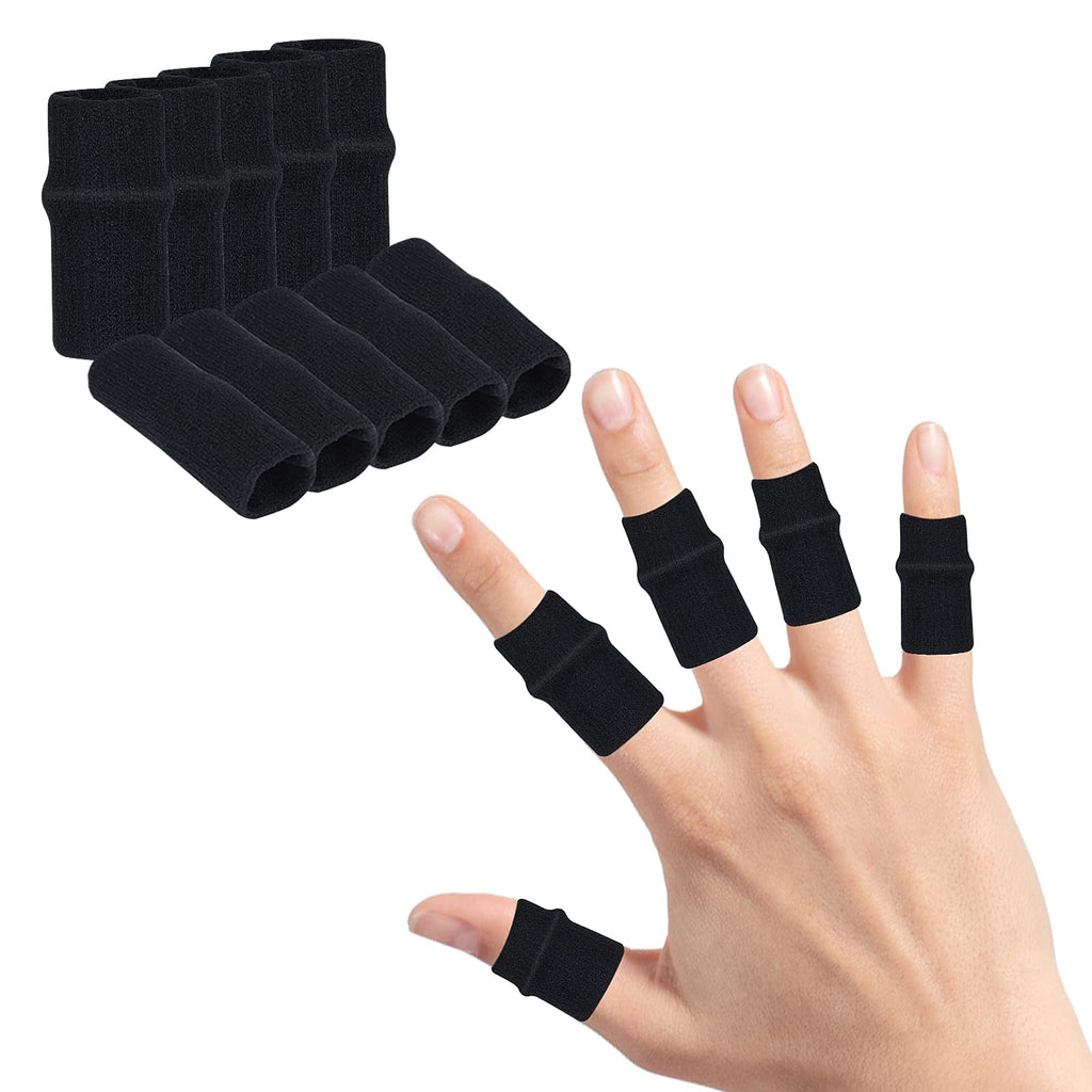 [Australia] - Yolev 10 Finger Splint Trigger Finger Splint Protectors Thumb Braces Support Elastic Finger Splint Compression Protector Braces for Relieving Pain Arthritis Aids 