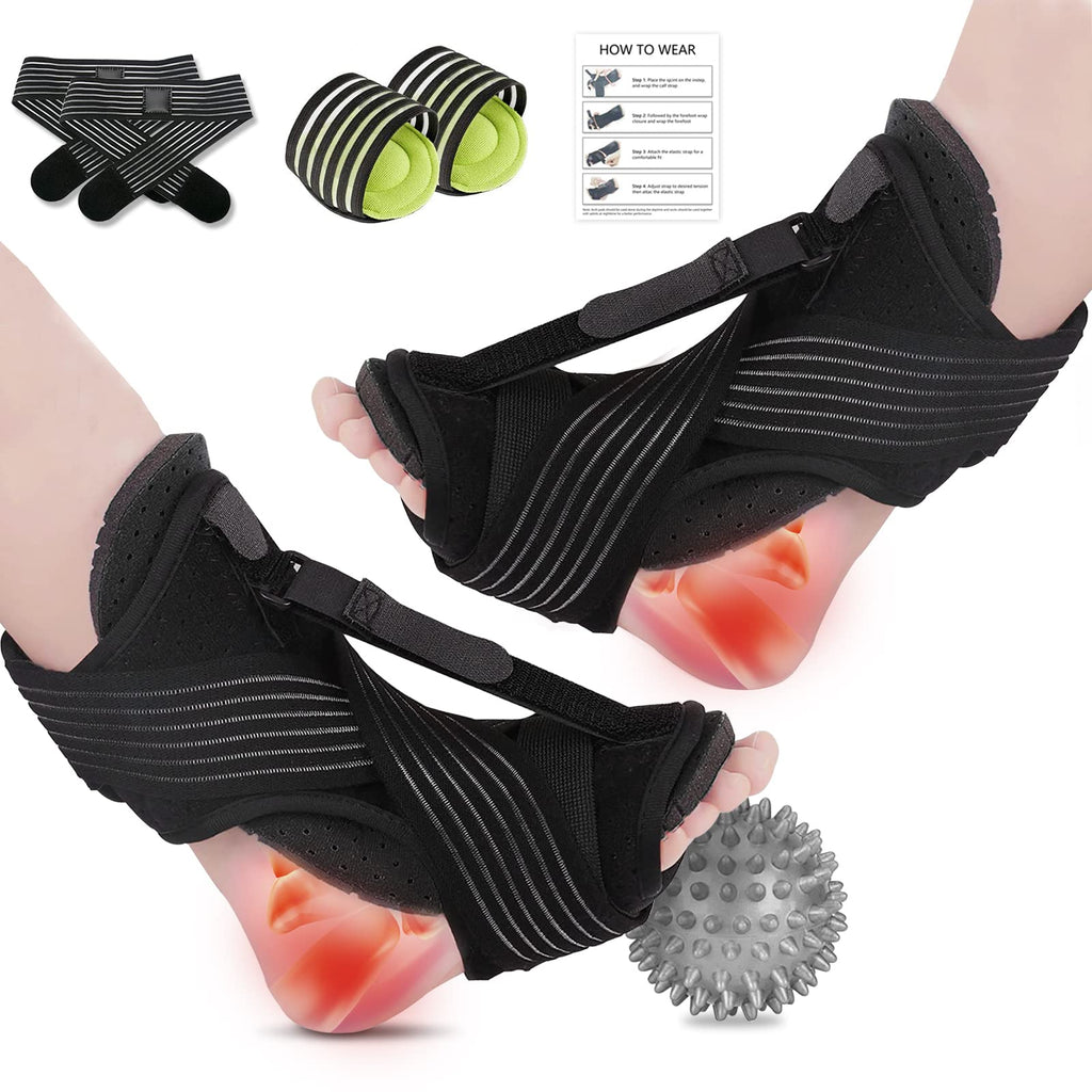 [Australia] - Plantar Fasciitis Night Splint, 2 Packs New Upgraded Multi Adjustable Ankle Brace Foot Drop Orthotic Brace for Plantar Fasciitis, Arch Foot Pain, Achilles Tendonitis Support for Women Men 