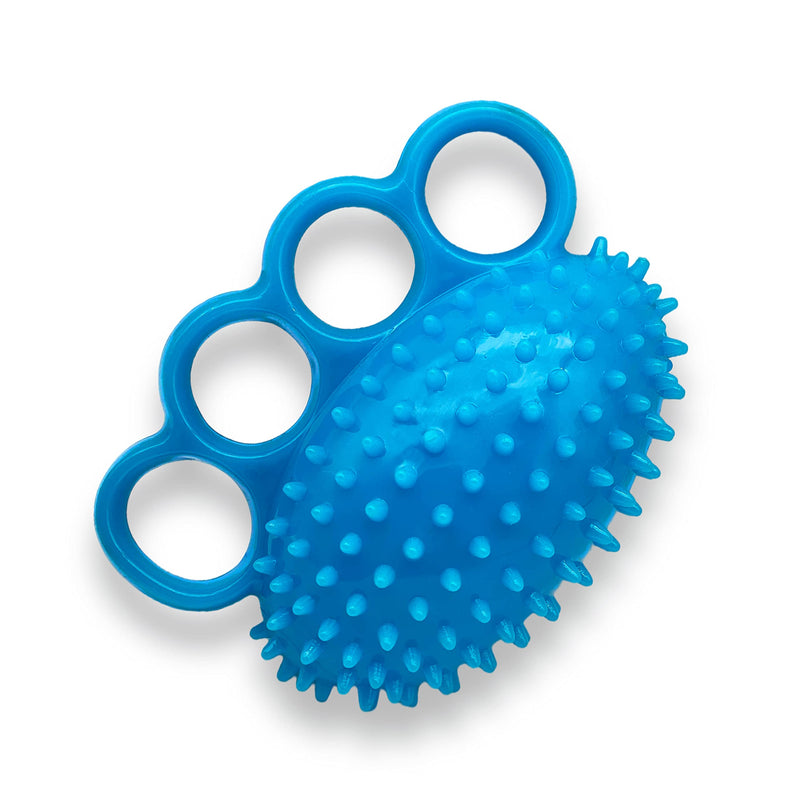[Australia] - Hand Grip Strengthener with Finger Rings Soft Stretchable Spikey Ball Trainer for Finger and Hand Exercise (Blue) 