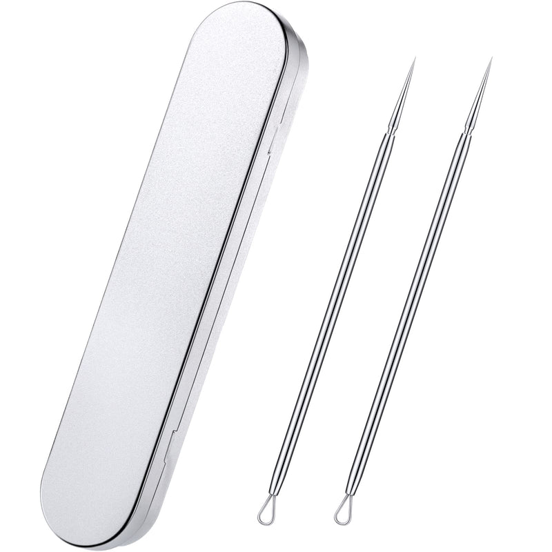 [Australia] - 2 Pcs Titanium Lancet Needle Blackhead Remover Tool Pimple Popper Tool Kit Professional Facial Milia Removal Blackhead Extractor Tool Comedone Zit Whitehead Blemish Extraction Tools 