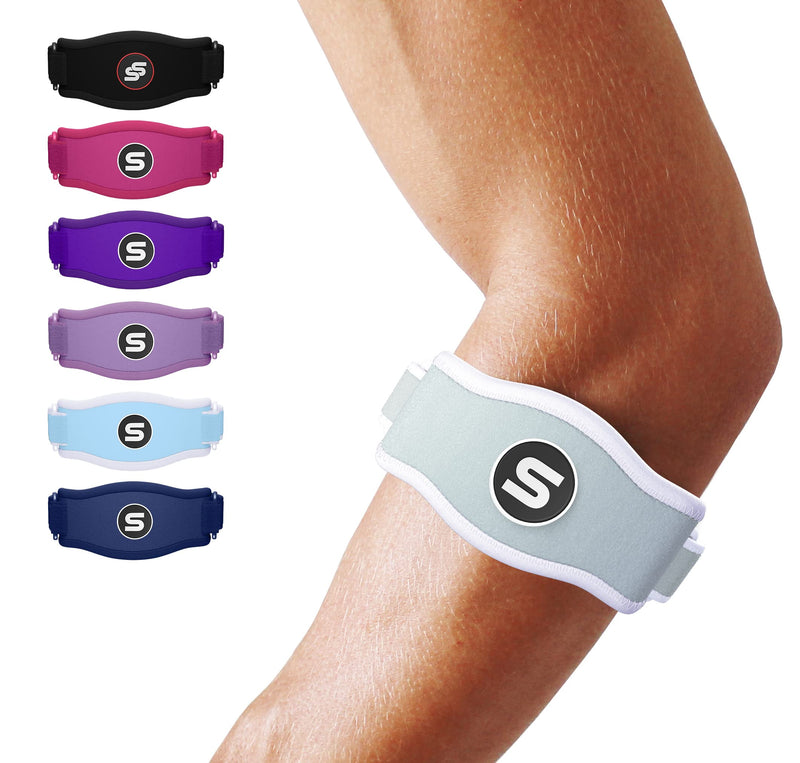 [Australia] - Sleeve Stars Tennis Elbow Brace for Men and Women, Elbow Brace for Tendonitis and Tennis Elbow Strap, Counterforce Brace for Tennis Elbow, Band Relief & Support for Forearm w/ 3 Straps Fits 9-23" (Single/Mint Green) 1 Mint Green 