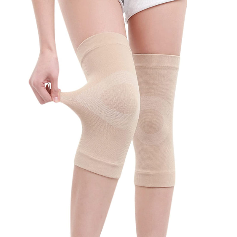 [Australia] - JUMISEE 1 Pair Compression Knee Sleeve for Men Women, Cotton Knee Brace Leg Support for Running Pain Management Arthritis Pain Relief Rheumatism Nude X-Large 