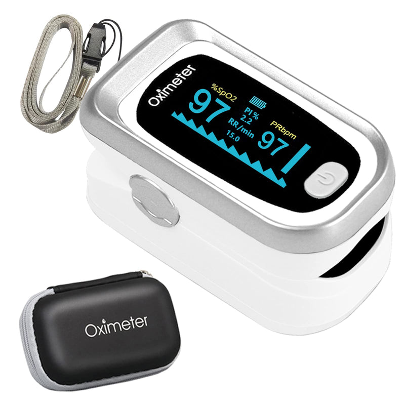 [Australia] - Pulse Oximeter Fingertip, Oximeter Finger with Pulse, Blood Oxygen Saturation( SPo2) with OLED Display, Heart Rate Monitor for Adults and Kids, Carrying Bag and Lanyard 