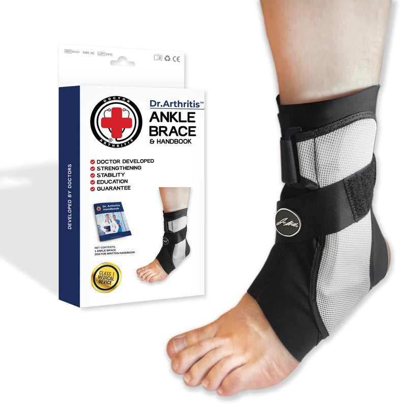 [Australia] - Doctor Developed Ankle Brace for Sprained Ankle, Support Stabilizer Splint for Injured Foot – Foot Brace/ Achilles & Peroneal Tendonitis – Ankle Brace For Women / Men - Doctor Handbook (Medium, Single, Left) Medium 