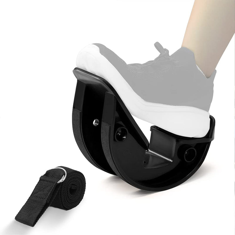 [Australia] - INFIDEZ Foot Rocker, Calf Stretcher for Ankle, Heel, Feet, Plantar Fasciitis Pain Relief, Ankle Exerciser, Achilles Stretcher Improves Flexibility 1. Foot Rocker + Stretch Strap - Black 