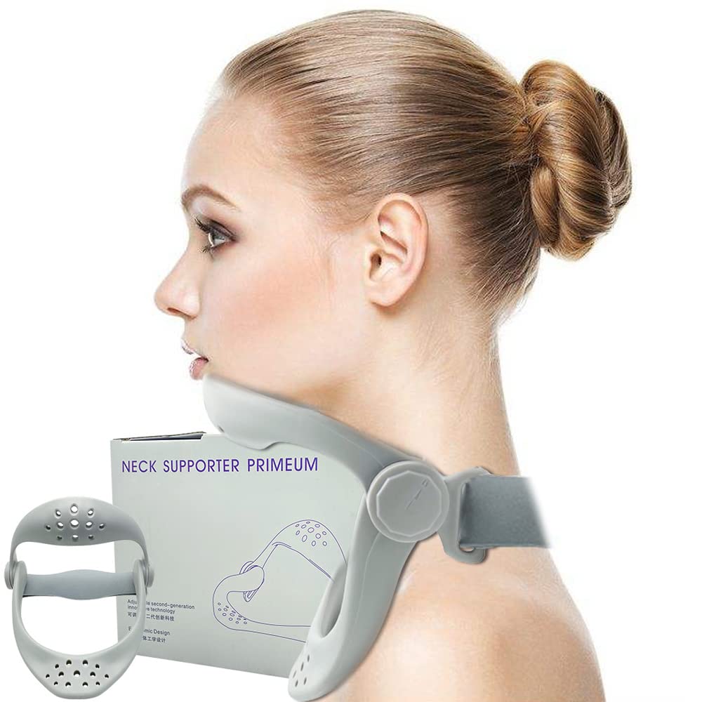 [Australia] - New Upgrade Neck Stretcher, Neck Collar and Adjustable Neck Brace, Ergonomic Posture Corrector Neck Traction Device for Neck Pain Relief, Spinal Decompression and Back Pain 