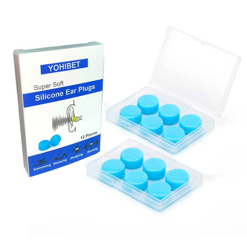 [Australia] - Reusable Super Soft Noise Reduction Silicone Ear Plugs, 35dB Highest NRR, Waterproof Noise Cancelling Ear Plugs for Sleeping, Swimming, Shooting, Airplanes, Concerts, Mowing (Blue) Blue 
