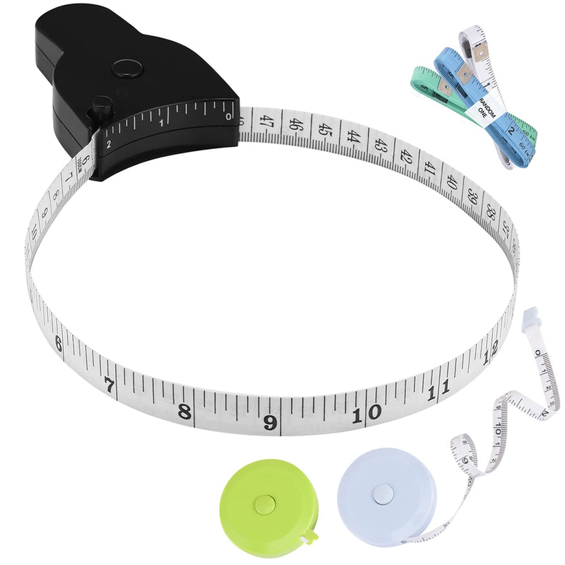 [Australia] - 4PCS Body Measure Tape, Automatic Telescopic Tape Measure, Accurate Measuring Tape for Body, Body Measurement Tape for Tracking Weight Loss Muscle Gain, Tailor, Sewing, Clothes Black 