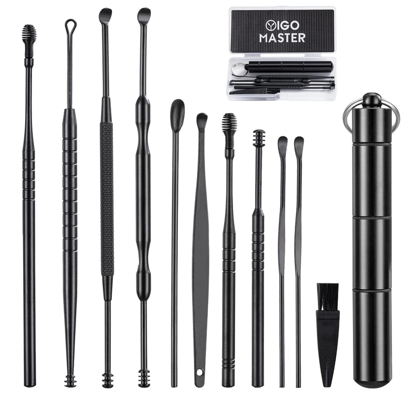 [Australia] - 11 Pcs Ear Wax Removal, Ear Cleaner Ear Wax Removal Tool, Ear Cleaning Kit Earwax Removal Kit Stainless Steel Ear Pick Set with Cleaning Brush and Storage Box 11 Pcs Ear Wax Removal Tool 