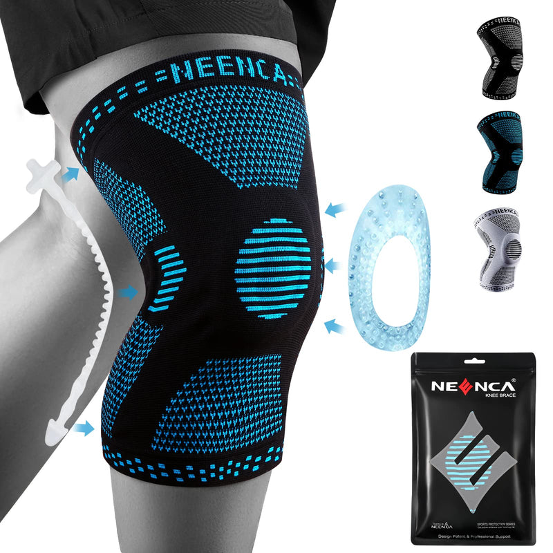 [Australia] - NEENCA Professional Plus Size Knee Brace, Knee Compression Sleeve for Larger Legs and Bigger Thighs, Medical Knee Support for Knee Pain Relief, Injury Recovery, Sports Protection, Single(2XL-5XL) Blue 3XL 