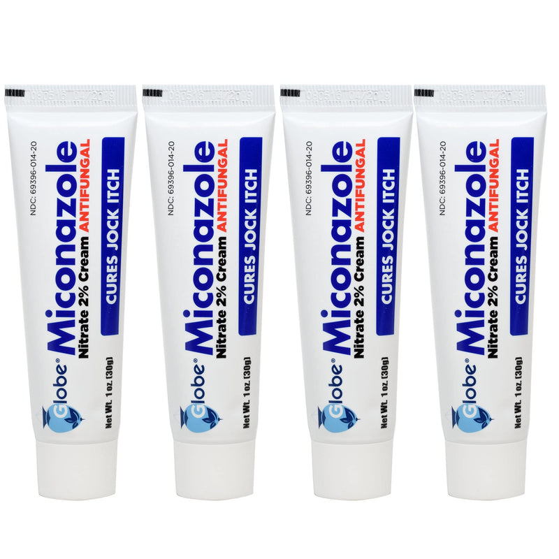[Australia] - Globe Miconazole Nitrate 2% Antifungal Cream, Cures Most Athletes Foot, Jock Itch, Ringworm. 1 OZ Tube (4 Pack) 