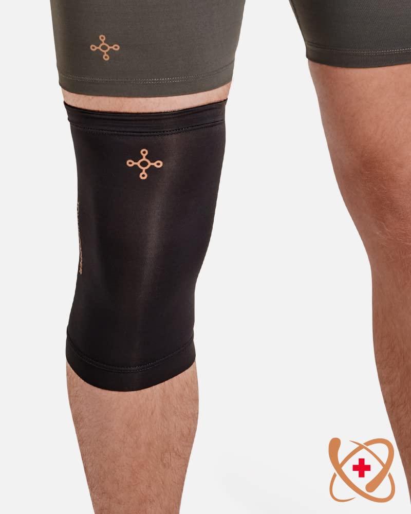 [Australia] - Tommie Copper Unisex Core Compression Infrared Knee Sleeve - Black, Large 