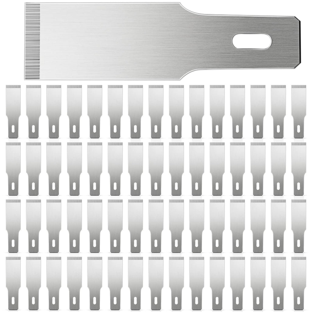 [Australia] - Size 18 Chiseling Blades SK5 Knife Blades No Handles Knife Square Blade Carbon Steel Chisel Tip Knife Blade with Plastic Storage Boxes for Wood Craft Carving Chiseling Shaving Cutting (60 Pack) 60 